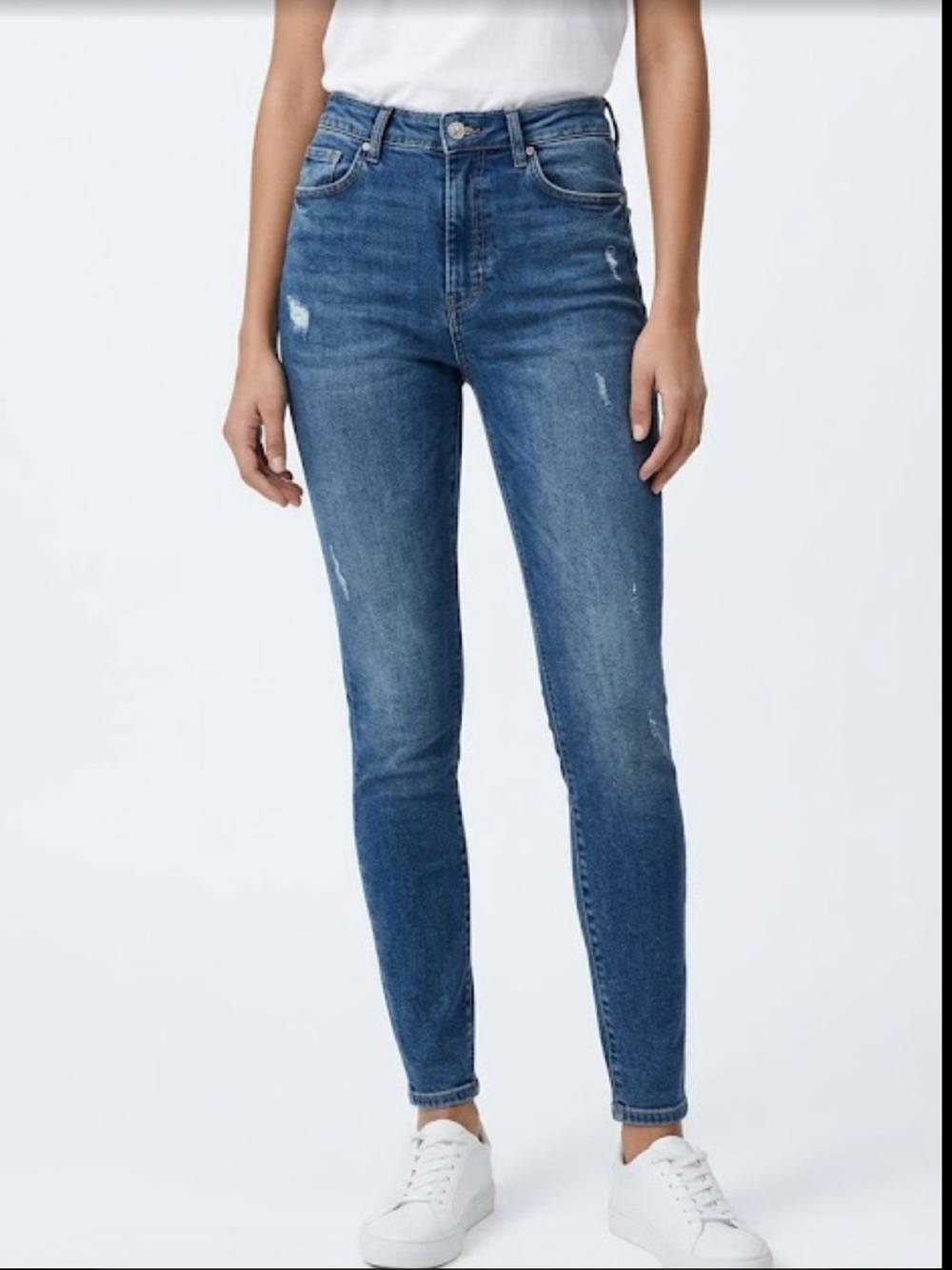 Zara Dark Blue High-Waist Skinny Jeans